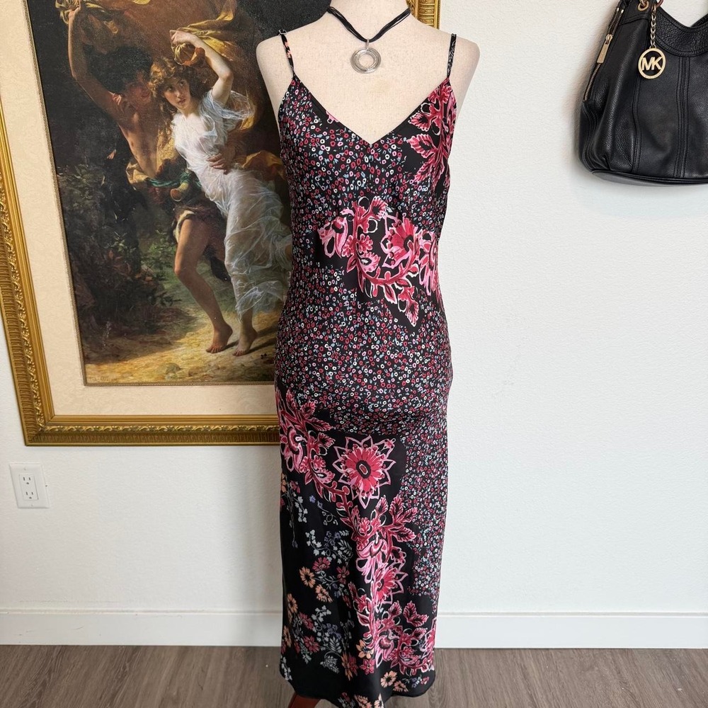 Whimsi Free People Boho Autumn Maxi Dress with Sexy Exposed Back